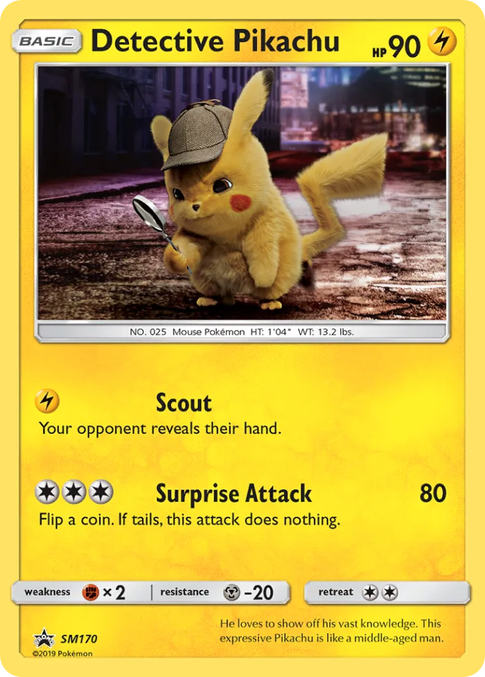 Detective Pikachu #SM170 SM Black Star Promos Pokemon card