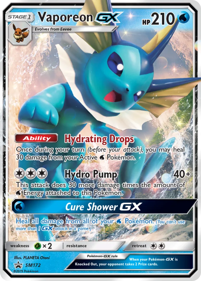 Vaporeon-GX #SM172 SM Black Star Promos Pokemon card