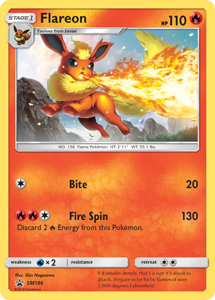 Flareon #SM186 SM Black Star Promos Pokemon card
