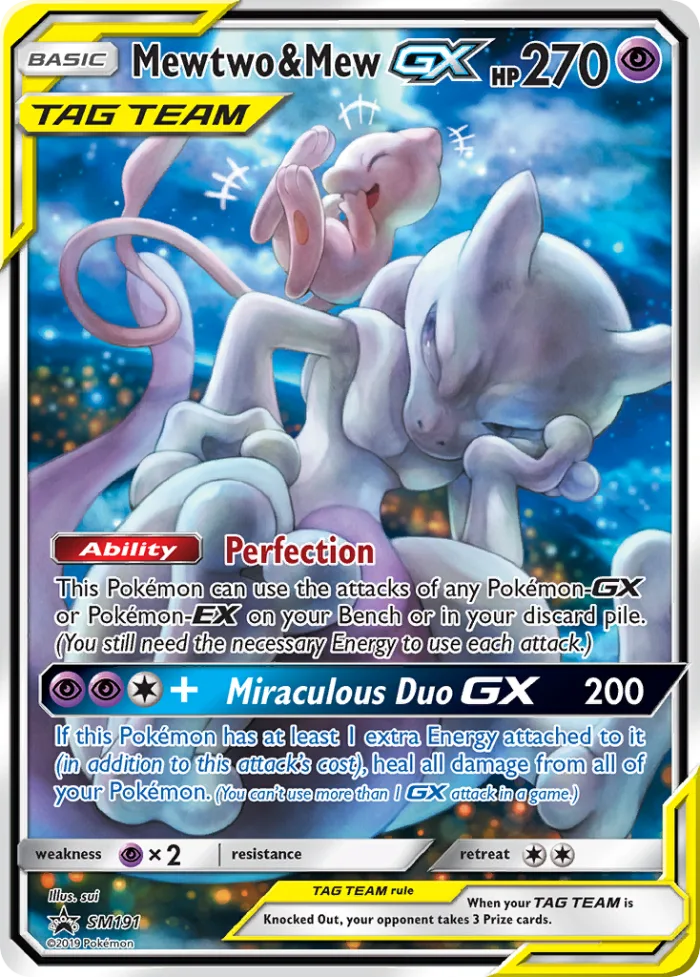 Mewtwo & Mew-GX #SM191 SM Black Star Promos Pokemon card