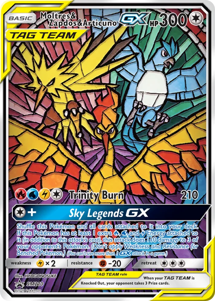 Moltres & Zapdos & Articuno-GX #SM210 SM Black Star Promos Pokemon card