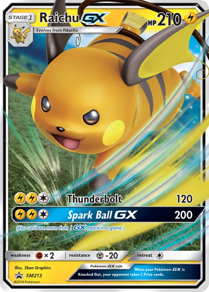 Raichu-GX #SM213 SM Black Star Promos Pokemon card