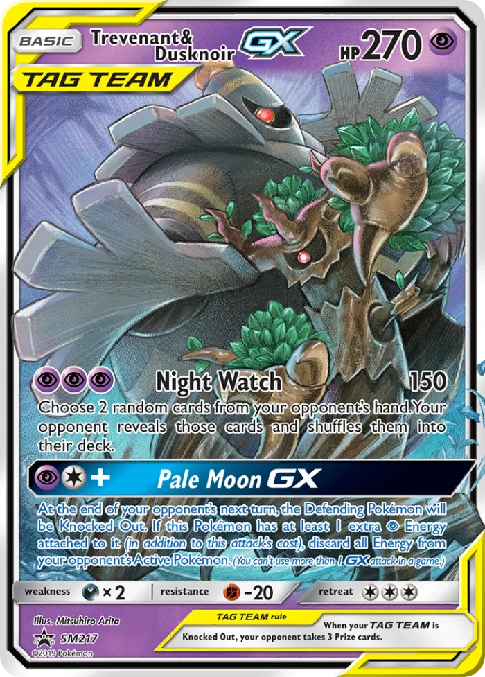 Trevenant & Dusknoir-GX #SM217 SM Black Star Promos Pokemon card
