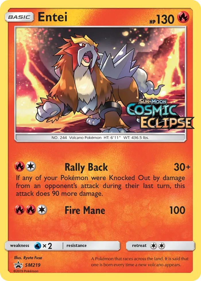 Entei #SM219 SM Black Star Promos Pokemon card
