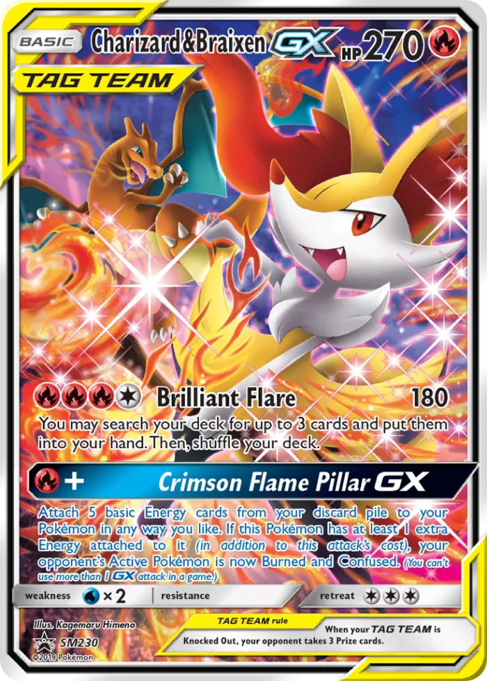 Charizard & Braixen-GX #SM230 SM Black Star Promos Pokemon card