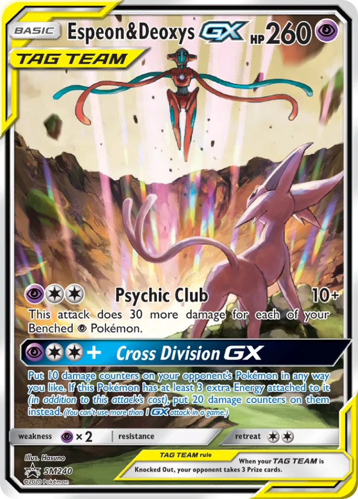 Espeon & Deoxys-GX #SM240 SM Black Star Promos Pokemon card