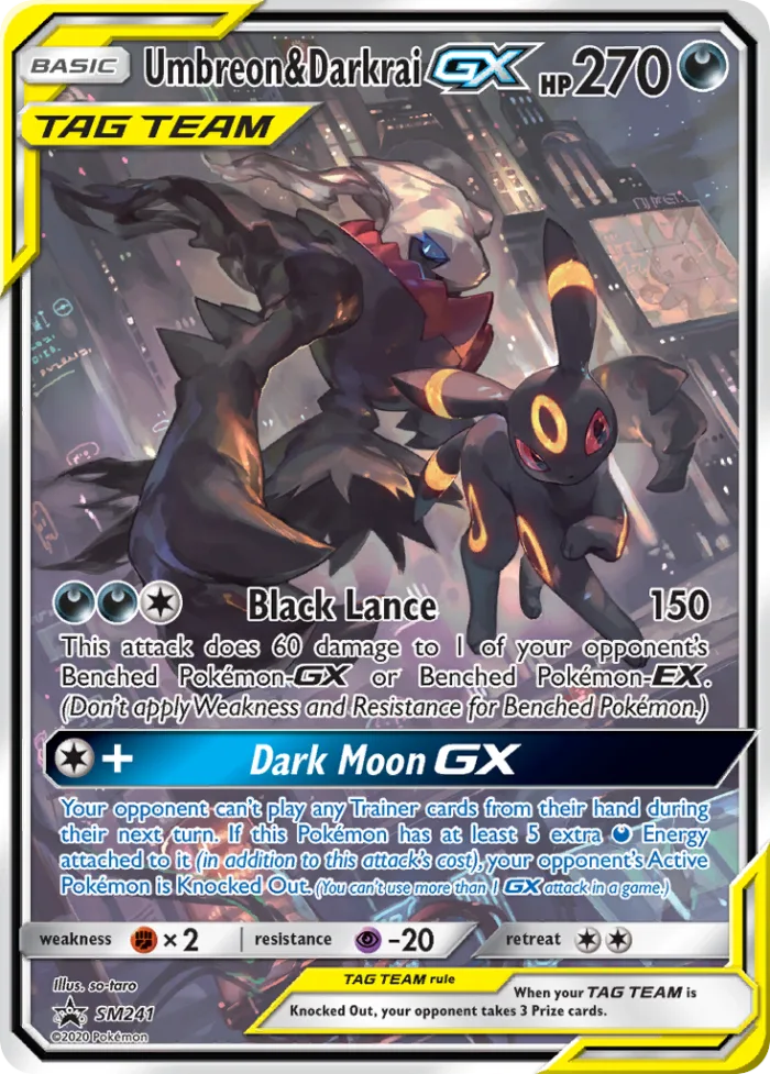 Umbreon & Darkrai-GX #SM241 SM Black Star Promos Pokemon card