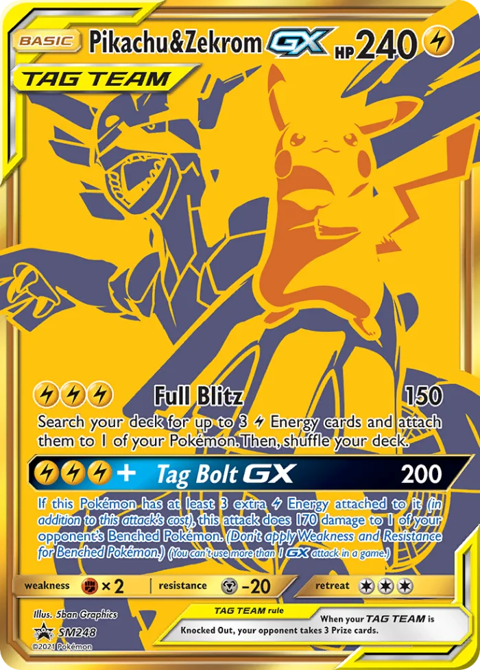 Pikachu & Zekrom-GX #SM248 SM Black Star Promos Pokemon card