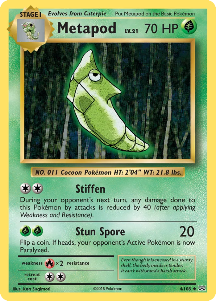 Metapod #4 Evolutions Pokemon card
