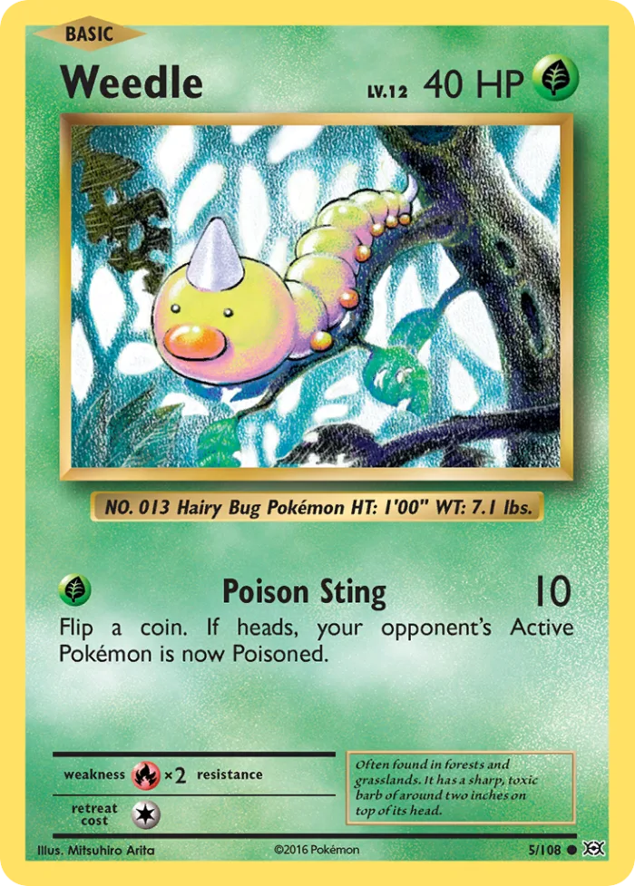 Weedle #5 Evolutions Pokemon card