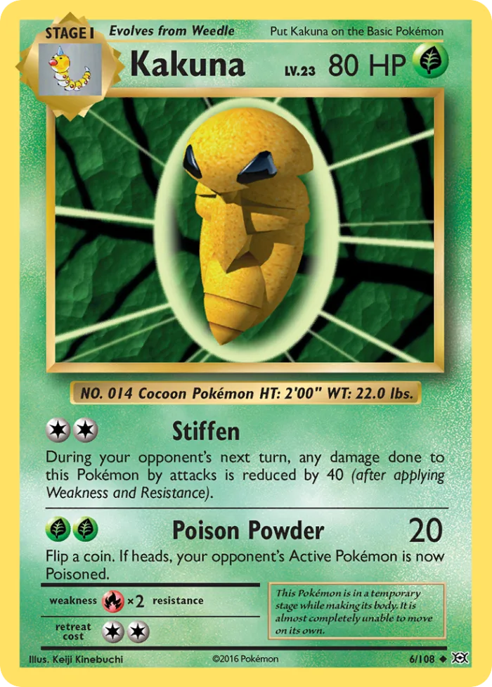 Kakuna #6 Evolutions Pokemon card