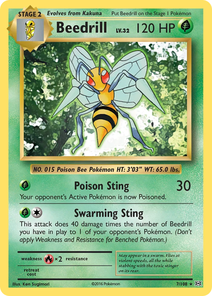Beedrill #7 Evolutions Pokemon card