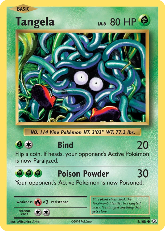 Tangela #8 Evolutions Pokemon card