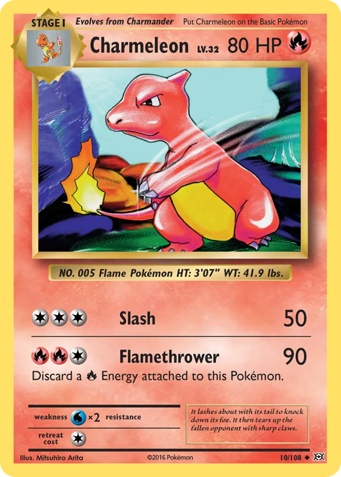 Charmeleon #10 Evolutions Pokemon card
