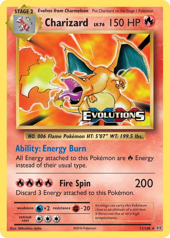 Charizard #11 Evolutions Pokemon card
