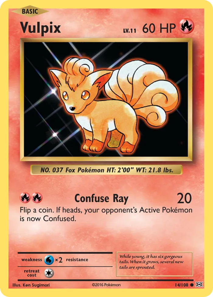 Vulpix #14 Evolutions Pokemon card