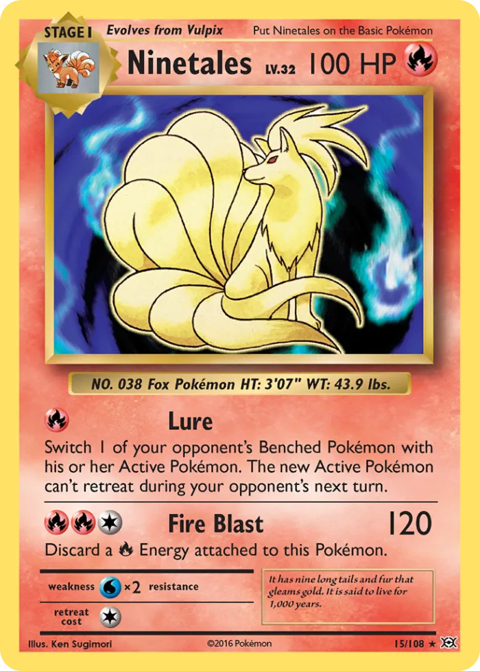 Ninetales #15 Evolutions Pokemon card