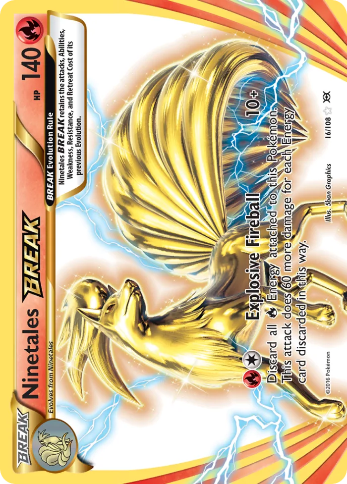 Ninetales BREAK #16 Evolutions Pokemon card