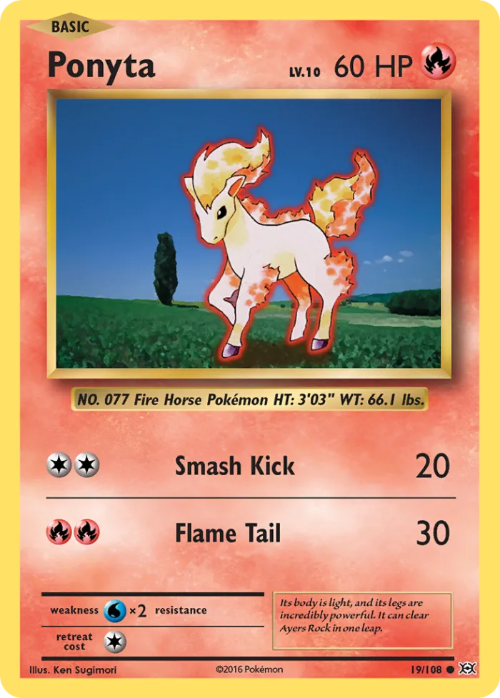 Ponyta #19 Evolutions Pokemon card