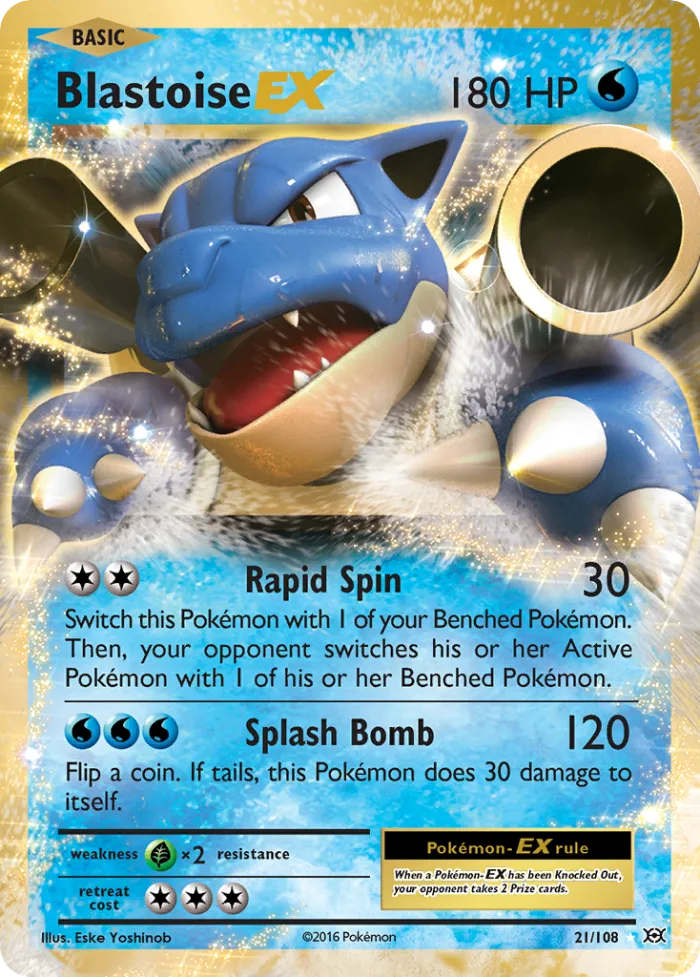 Blastoise-EX #21 Evolutions Pokemon card
