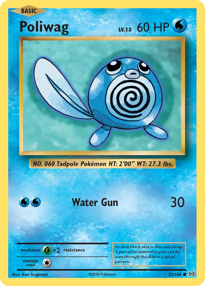 Poliwag #23 Evolutions Pokemon card