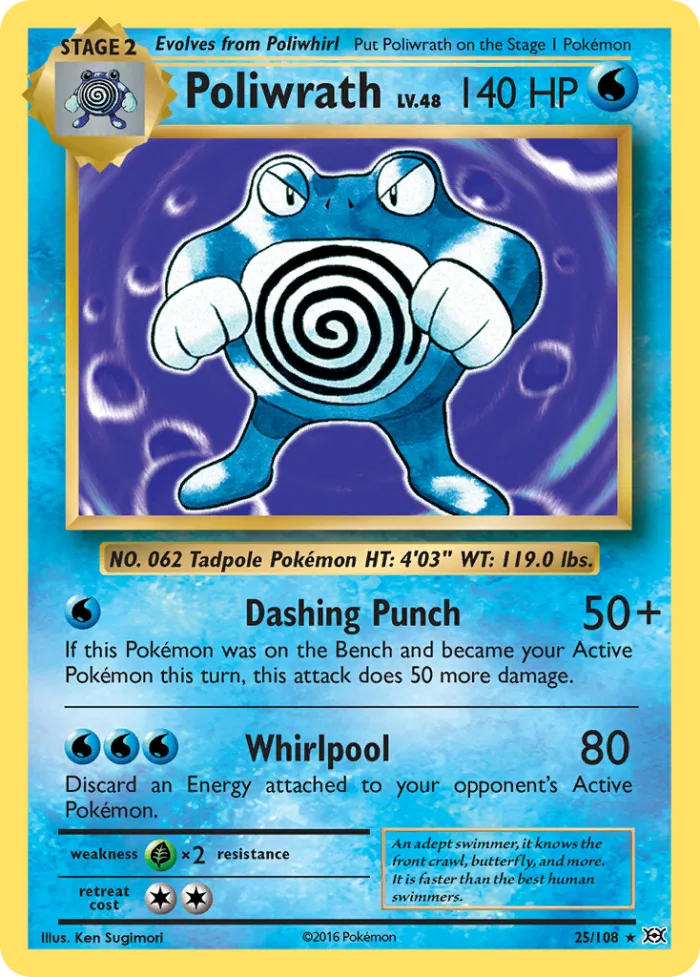 Poliwrath #25 Evolutions Pokemon card