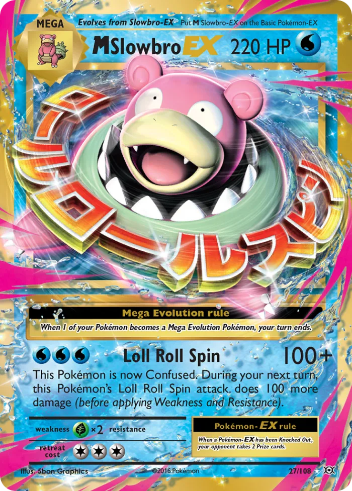 M Slowbro-EX #27 Evolutions Pokemon card