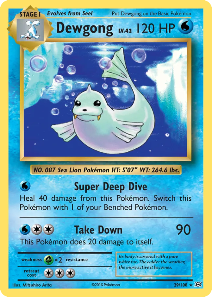 Dewgong #29 Evolutions Pokemon card