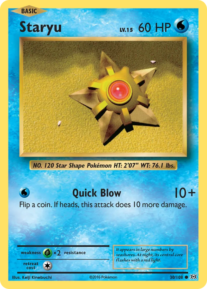 Staryu #30 Evolutions Pokemon card