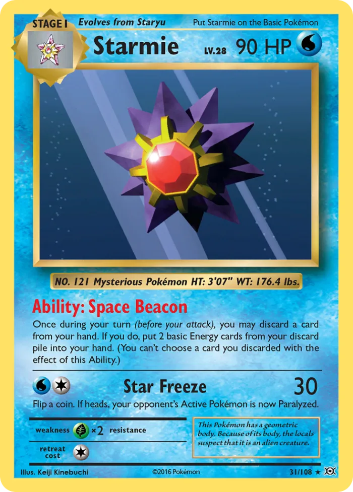 Starmie #31 Evolutions Pokemon card