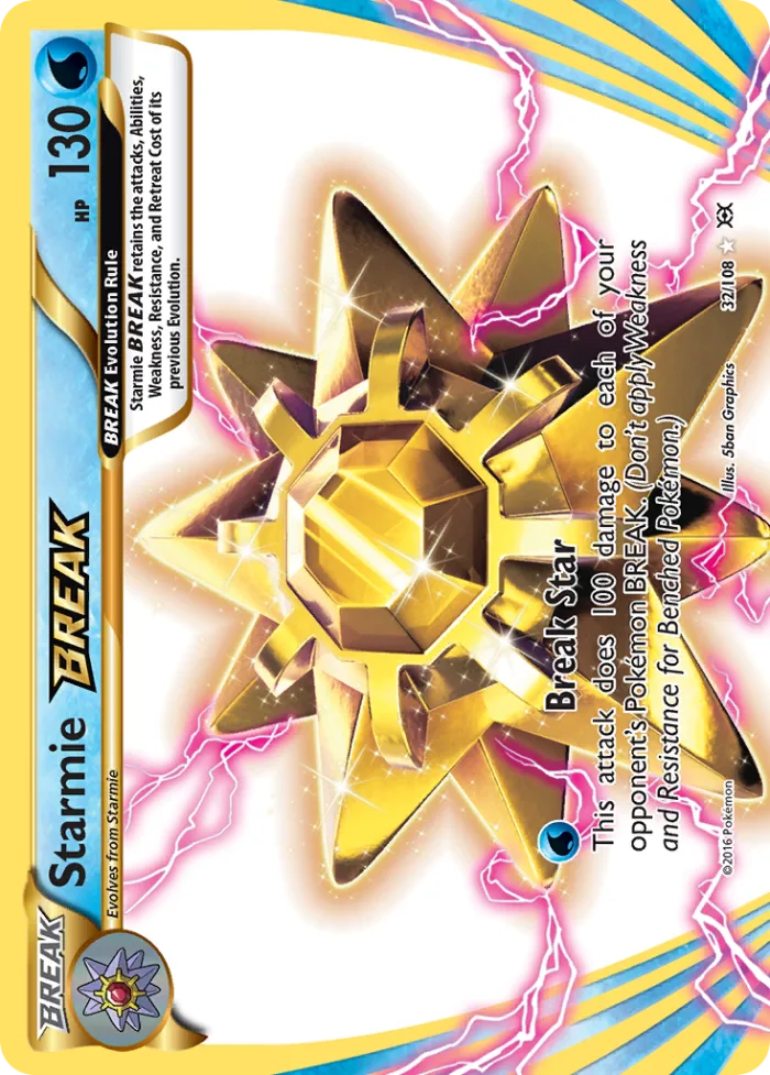 Starmie BREAK #32 Evolutions Pokemon card
