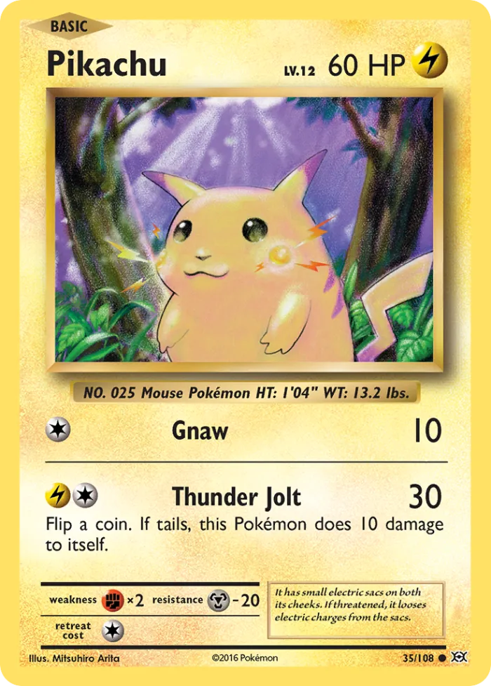 Pikachu #35 Evolutions Pokemon card