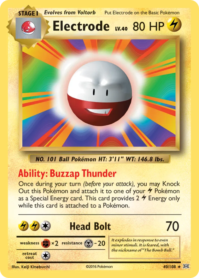 Electrode #40 Evolutions Pokemon card