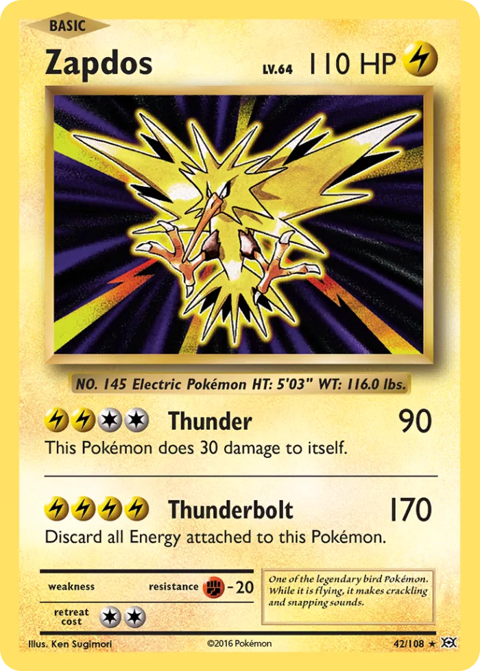 Zapdos #42 Evolutions Pokemon card