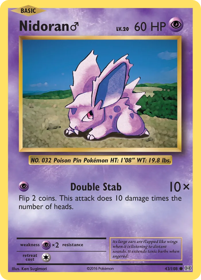 Nidoran ♂ #43 Evolutions Pokemon card