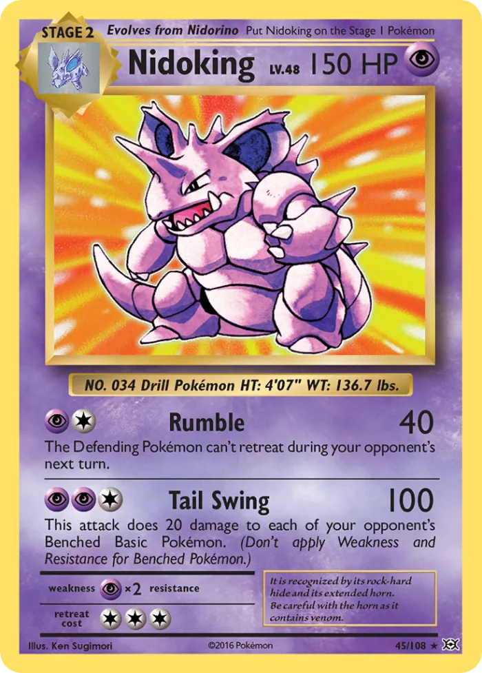 Nidoking #45 Evolutions Pokemon card