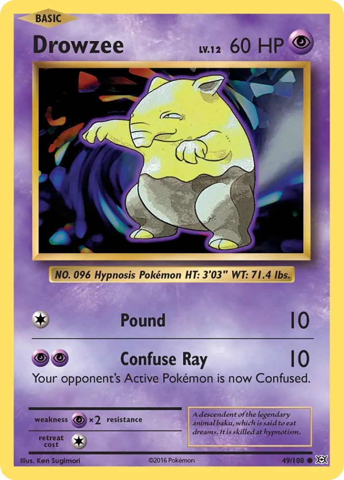 Drowzee #49 Evolutions Pokemon card