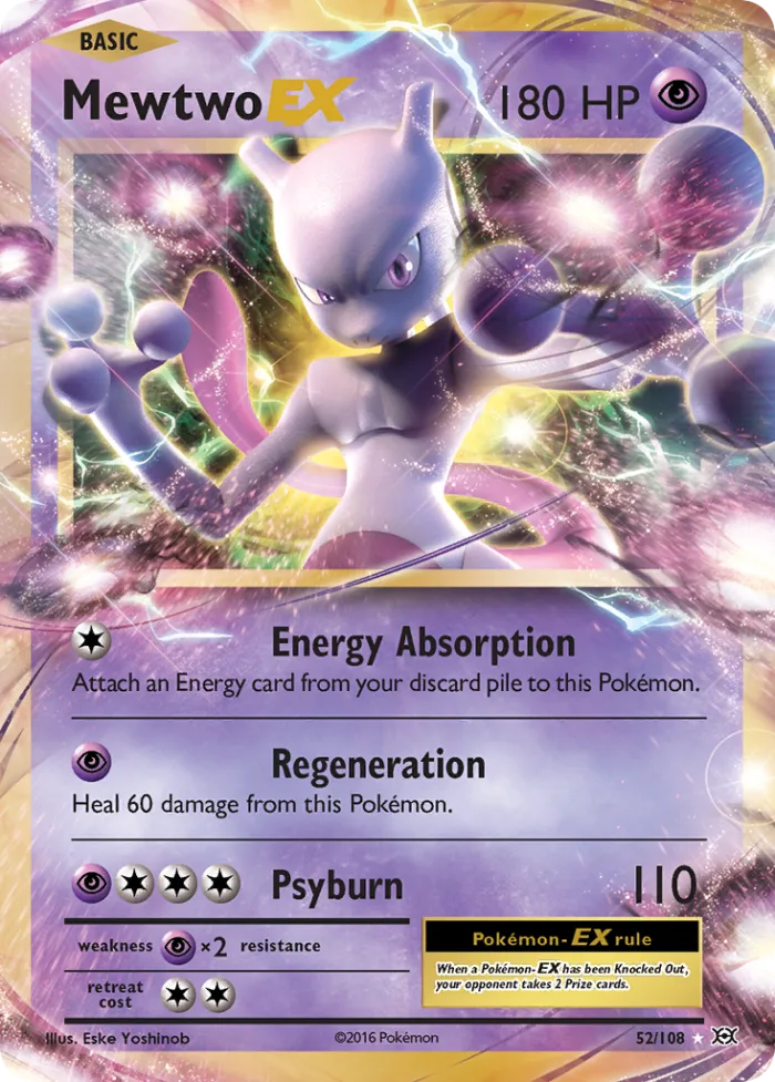 Mewtwo-EX #52 Evolutions Pokemon card