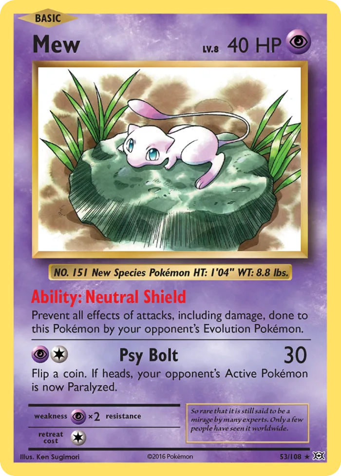 Mew #53 Evolutions Pokemon card