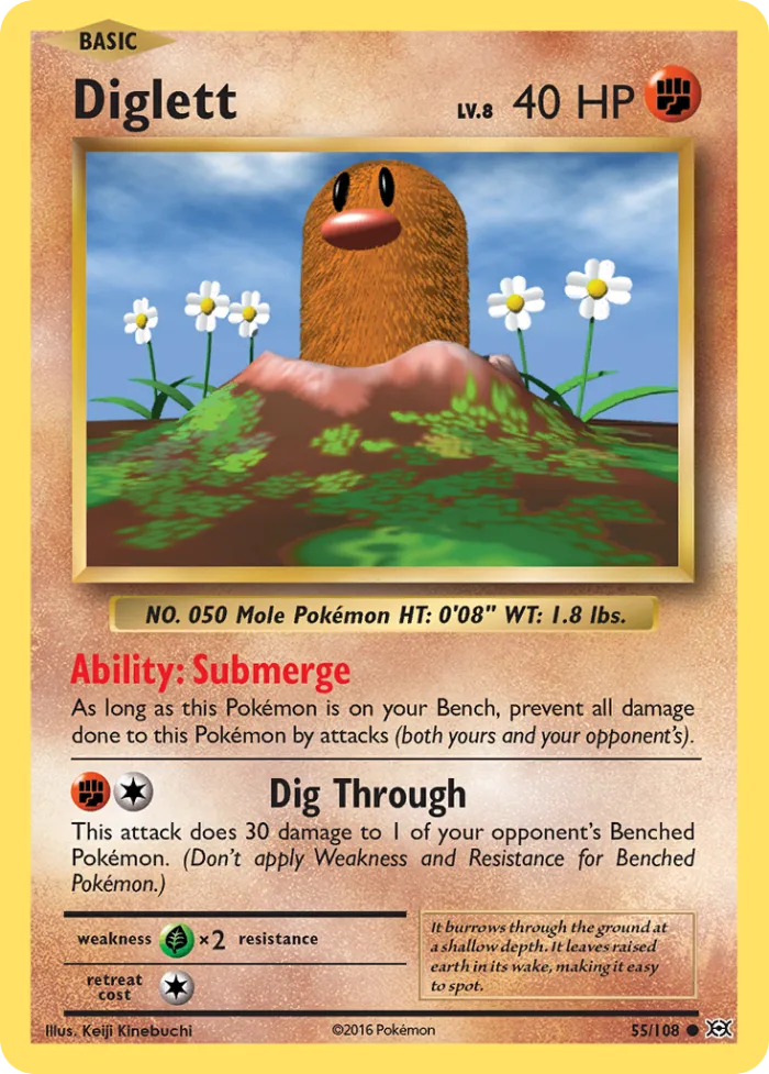 Diglett #55 Evolutions Pokemon card