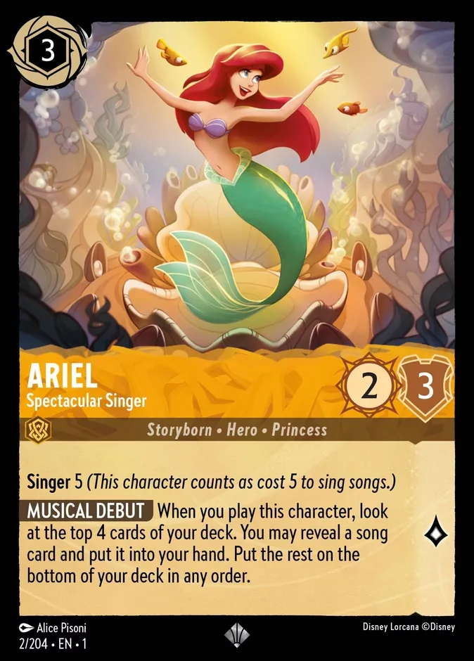 Ariel #2 The First Chapter Disney Lorcana card