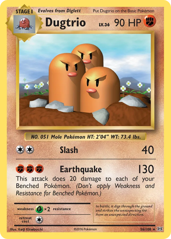 Dugtrio #56 Evolutions Pokemon card