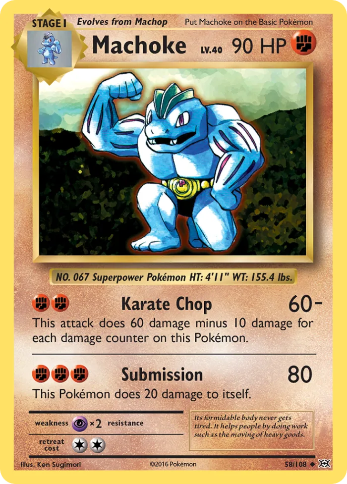 Machoke #58 Evolutions Pokemon card