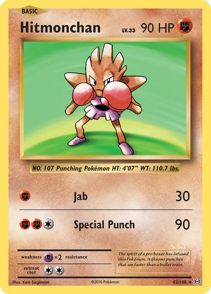 Hitmonchan #62 Evolutions Pokemon card