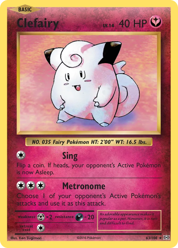 Clefairy #63 Evolutions Pokemon card