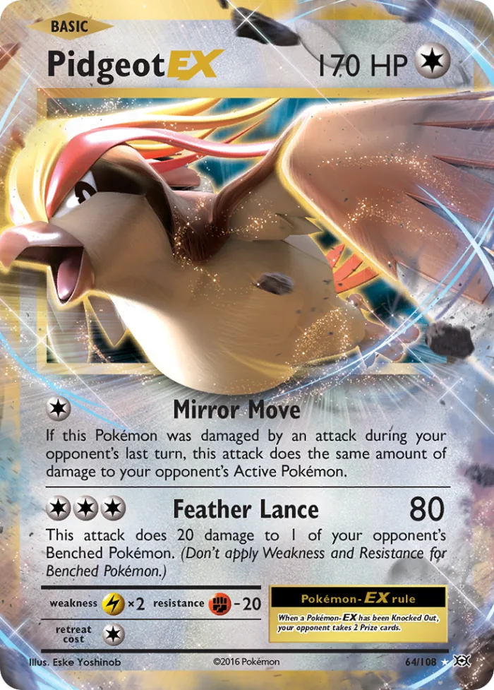 Pidgeot-EX #64 Evolutions Pokemon card