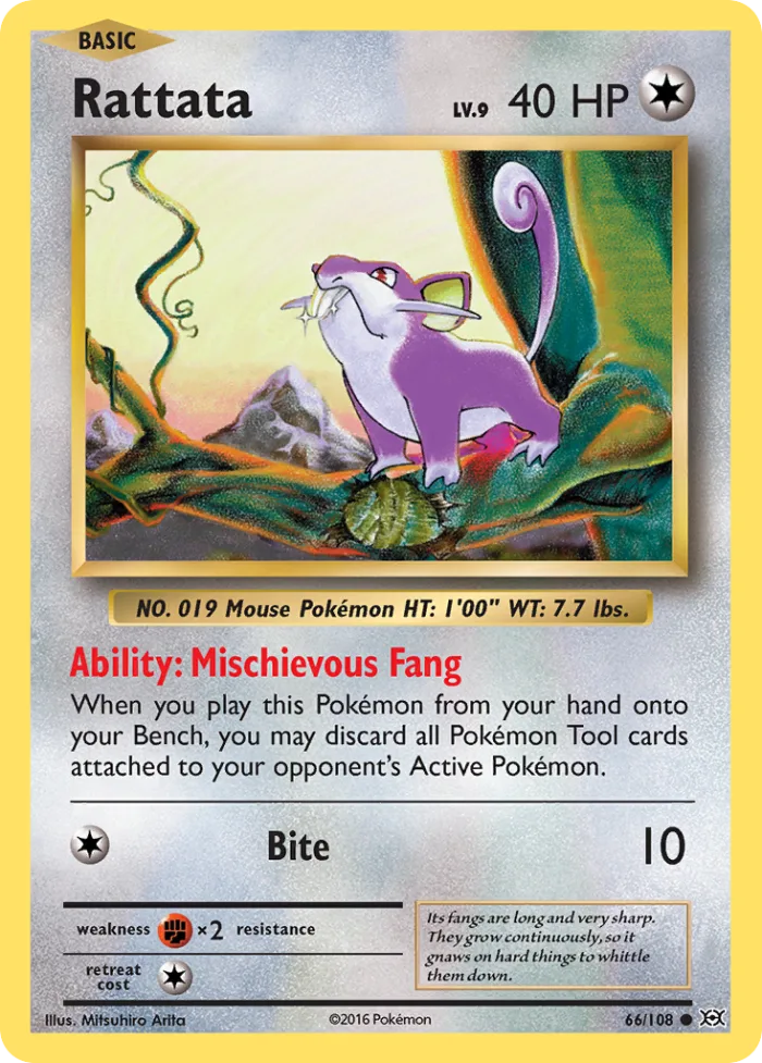 Rattata #66 Evolutions Pokemon card
