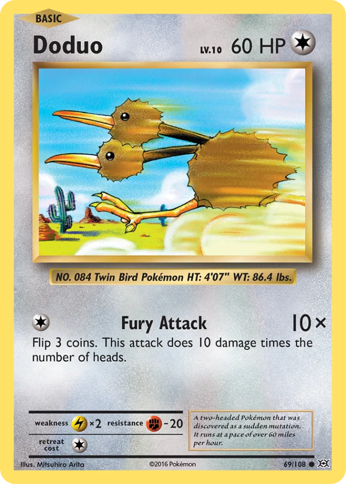 Doduo #69 Evolutions Pokemon card