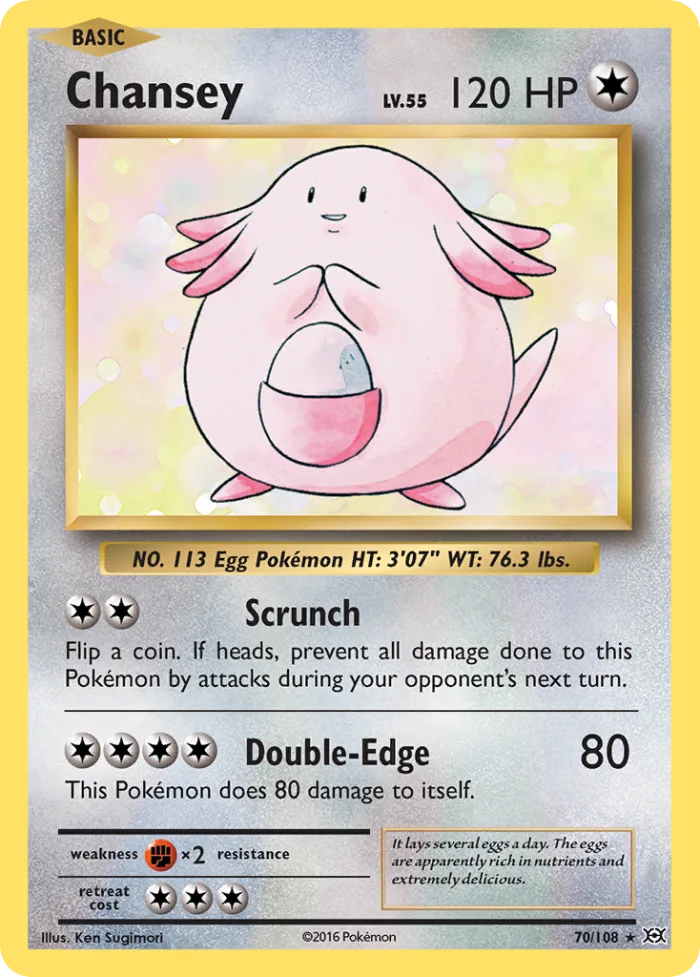 Chansey #70 Evolutions Pokemon card