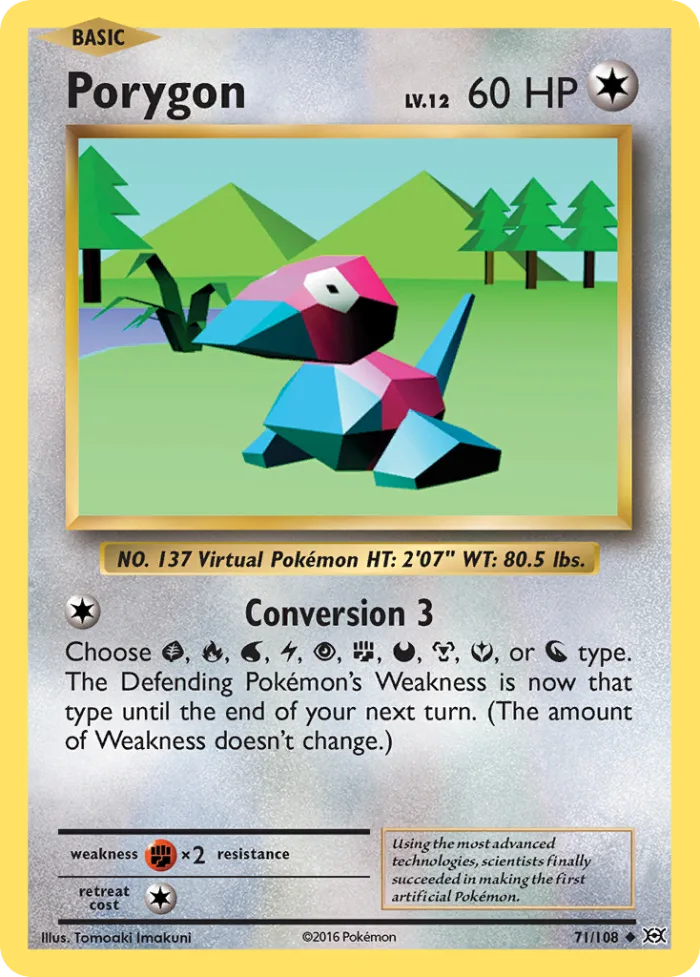 Porygon #71 Evolutions Pokemon card